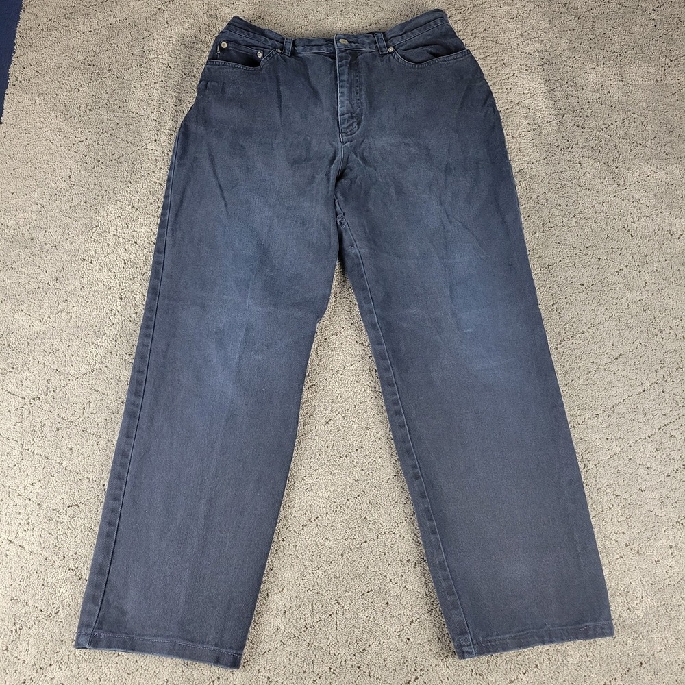 Vintage Ralph Lauren Jeans Womens 12 Blue High Rise Straight Leg Dark Wash Denim